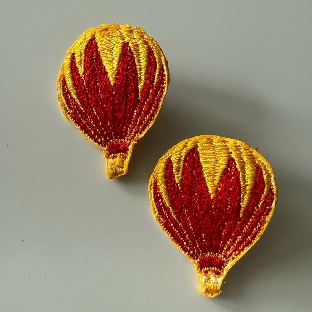 Vintage Hot Air Balloon Appliqué Earrings